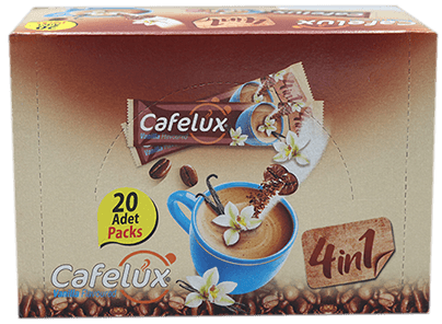 CAFELUX 4 In 1 Vanilla Coffee Display Box (16 Inners Per Case)